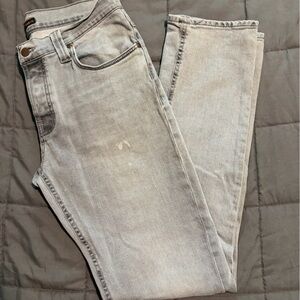 Nudie Jeans Grim Tim Pale Lead Men's Light Gray Slim Distressed 34 waist 34x34